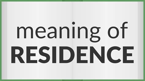 definition of a residence.